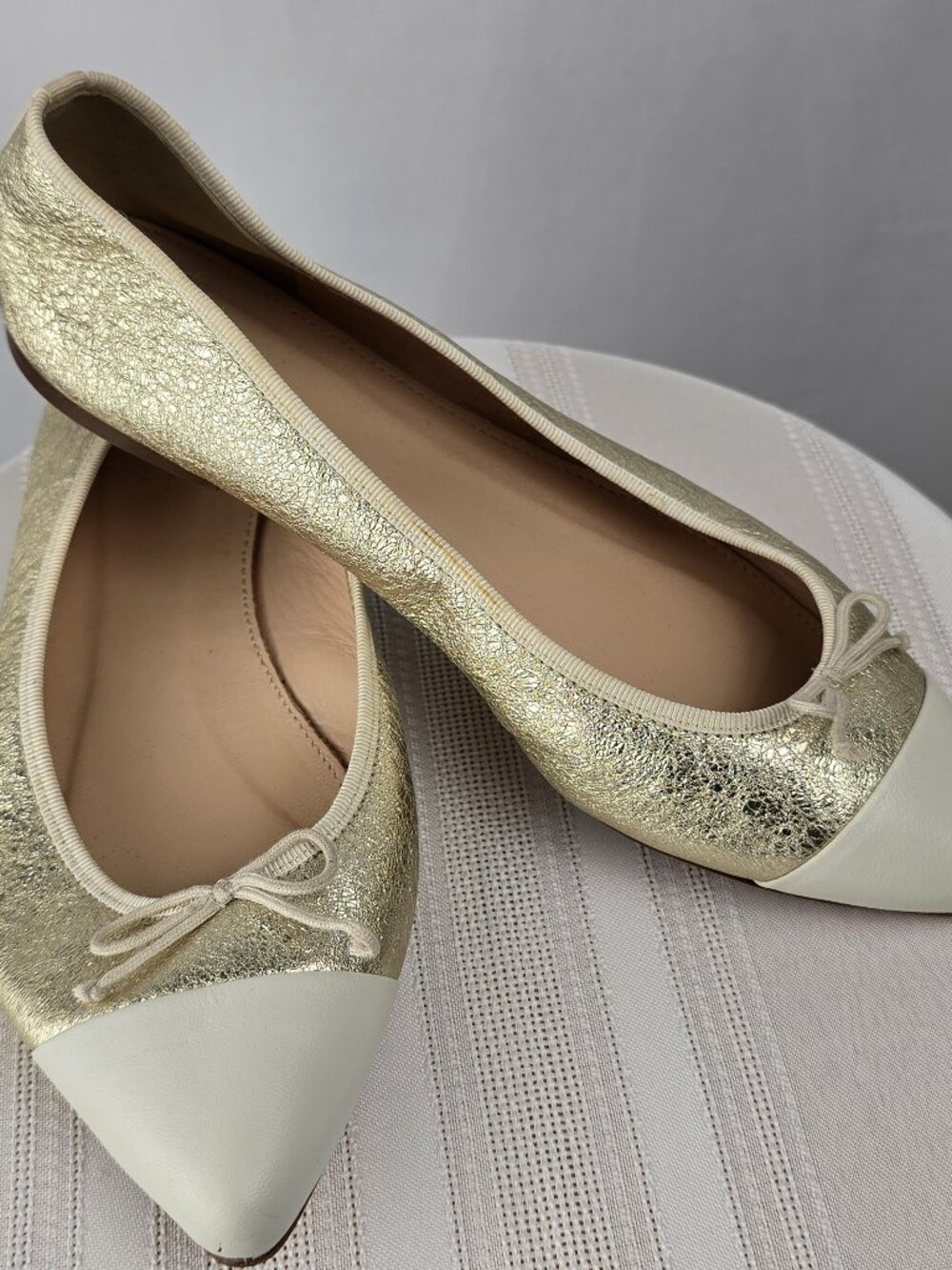 J.Crew Metallic Pointed Toe Flats Size 7